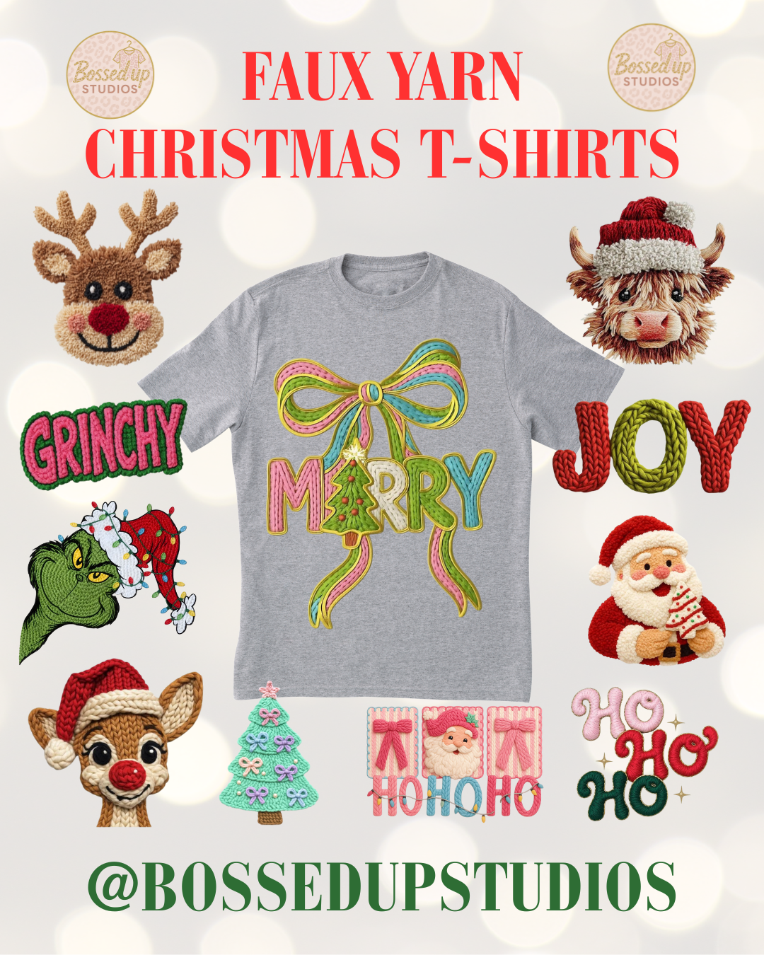 Faux Yarn Christmas T-Shirts