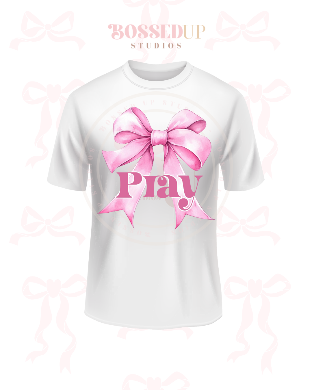 Pink Bow Pray T-Shirt